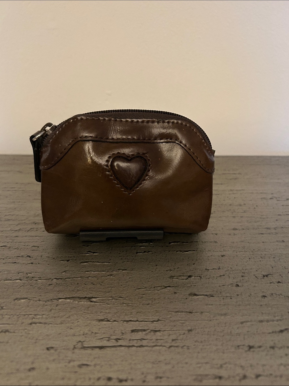 Brighton Brown Leather Heart Coin Bag EXCELLENT CONDITION